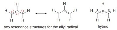 Resonance structures of allyl radical