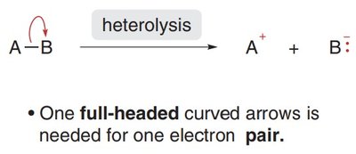 Heterolysis mechanism with full-headed arrow
