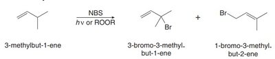 Product distribution in allylic bromination