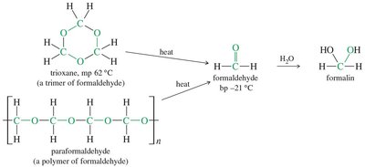 Formaldehyde, trioxane, and paraformaldehyde interconversion