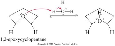 Acid-catalyzed opening of epoxides
