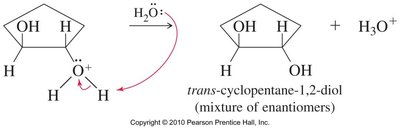 Acid-catalyzed opening of epoxides