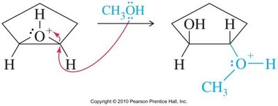 Acid-catalyzed opening of epoxides in alcohol solution