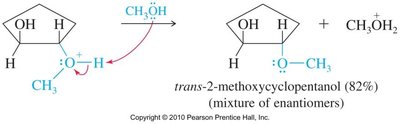 Acid-catalyzed opening of epoxides in alcohol solution