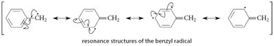 Resonance structures of the benzyl radical