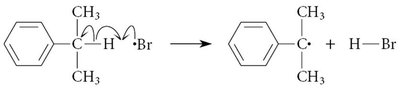 Initiation step of benzylic bromination