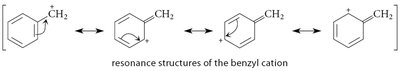 Resonance structures of the benzyl cation