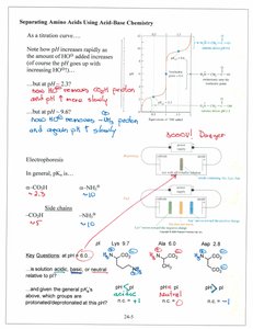 Electrophoresis and titration of amino acids