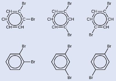 Isomers of dibromobenzene