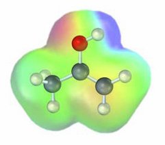 Electrostatic potential map of a carbonyl compound showing electron density