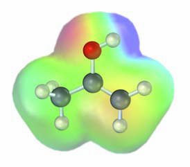 Electrostatic potential map of an enol tautomer showing electron density at the alpha carbon
