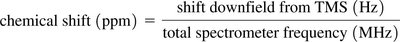 Chemical shift formula