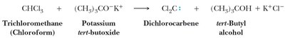 Preparation of dichlorocarbene from chloroform and potassium tert-butoxide