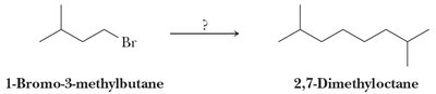 Synthesis of 2,7-dimethyloctane from 1-bromo-3-methylbutane