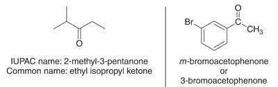 Examples of ketone nomenclature