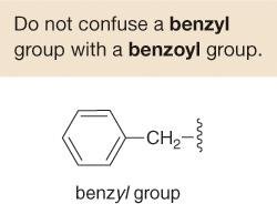 Benzyl group vs benzoyl group