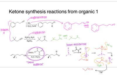 Ketone synthesis reactions: hydroboration, hydration, oxidation