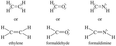 Examples of double and triple bonds