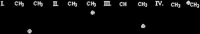Carbocation structures I-IV