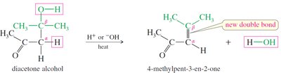 Dehydration of diacetone alcohol to an α,β-unsaturated ketone