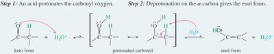 Acid-catalyzed keto-enol tautomerism mechanism