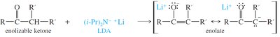 Enolate formation with LDA