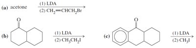 Examples of enolate alkylation reactions