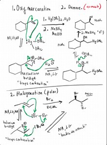 Oxymercuration and Halogenation Mechanisms