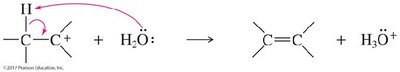 Dehydration mechanism: deprotonation to alkene