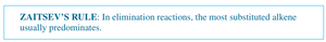 Zaitsev's rule in elimination reactions
