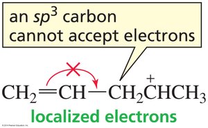 Cannot move electrons to an sp3 carbon