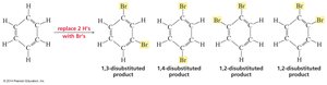 Four disubstituted products of benzene