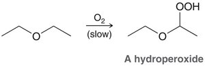 Autooxidation of ethers to hydroperoxides