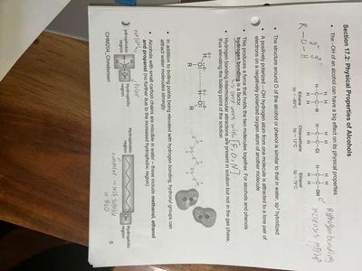 Physical properties of alcohols
