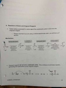 Grignard reaction with esters