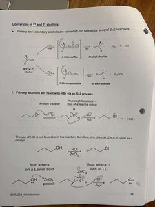 Conversion of alcohols to halides via SN2