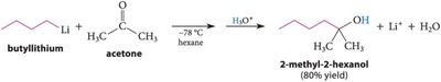 Organolithium addition to a ketone