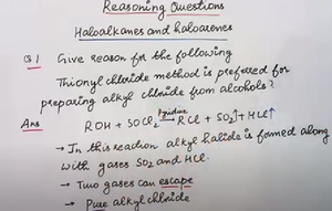 Thionyl chloride reaction for alkyl chloride preparation
