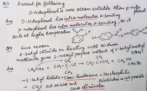 Hydrogen bonding in o-nitrophenol and p-nitrophenol