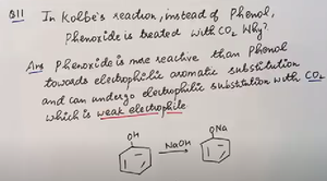 Kolbe's reaction with phenoxide ion