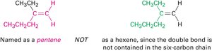 Parent chain selection for alkenes