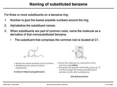 Polysubstituted benzene naming examples