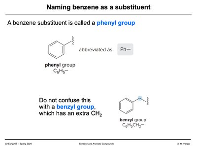 Phenyl and benzyl groups