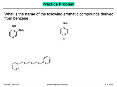 Practice: name aromatic compounds from structure