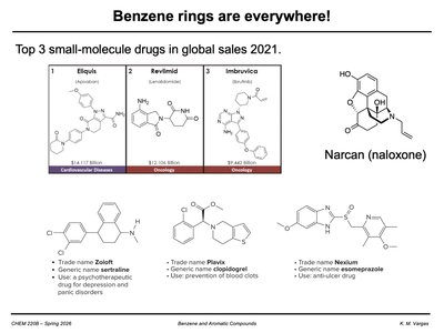 Benzene rings in pharmaceuticals