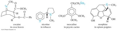 Structures of biologically active alkaloids
