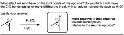 Acid-catalyzed epoxide ring opening