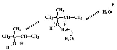 Stepwise mechanism for hydration of an alkene (continued)