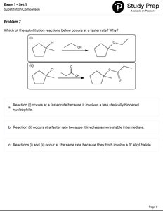 Substitution reaction rate comparison