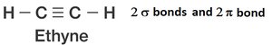 Ethyne structure with 2 sigma and 2 pi bonds